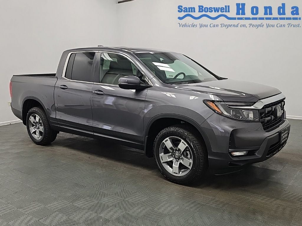 2026 Honda Ridgeline RTL in Modern Steel Metallic — front three-quarter view