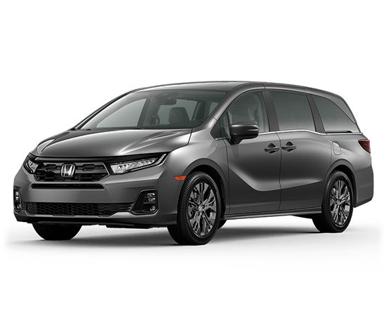 2026 Honda Odyssey Touring in Modern Steel Metallic — front three-quarter view